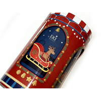 Boîte à musique en étain rotative à double couche de luxe, ensembles cadeaux alimentaires, OEM, boîte en étain décorative, occasions spéciales de Noël, emballage métallique