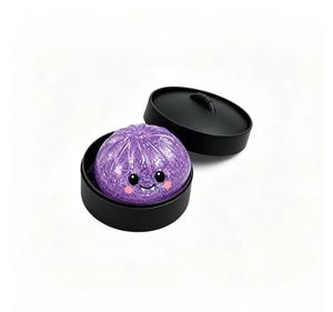 Figurines à presser en forme de chignon citrouille d'Halloween, en TPR, unisexe, douces, à récupération lente, avec étui violet - Product Image 1