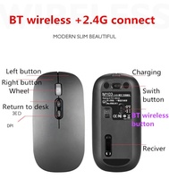 Mouse nirkabel senyap 2.4GHz, Mouse isi ulang dengan penerima USB DPI dapat disesuaikan, tombol kembali cepat untuk Laptop PC MacBook
