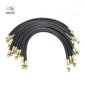 Черный резиновый шланг воздушного тормоза 32 "в сборе с 1/2" 3/8 "концы фитинги 1/2" Внутренний диаметр настраиваемые режущие услуги - Product Image 2