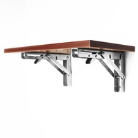 Support de table pliant réglable en acier inoxydable de 12 pouces, étagère triangulaire, banc, épaisseur 5 mm, anodisé, robuste, 200 kg, angle droit