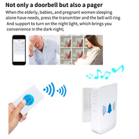 Sonnette sans fil intelligente SIXWGH sans batterie, portée de 150 m avec 38 mélodies, bouton récepteur étanche IP44 pour maison, bureau, villa