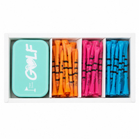Coffret de tees de golf personnalisés avec logo, tees colorés en métal, vente en gros, emballage cadeau OEM, accessoires de golf promotionnels