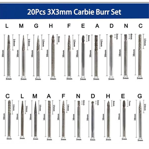 Pacha Ensemble de 20 limes en carbure pour meuleuse, forets de 1/8 po, lime rotative en carbure de tungstène à double coupe pour le bricolage, garantie 3 ans - Product Image 4