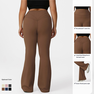 Pantalones acampanados deportivos para <span class=keywords><strong>mujer</strong></span>, mallas de Yoga informales de talla grande, de Color sólido, de cintura alta, para levantamiento de cadera, <span class=keywords><strong>Abdomen</strong></span>, de talla grande, de Color sólido, a la moda, para <span class=keywords><strong>mujer</strong></span>, de 2 a 30 - Product Image 2