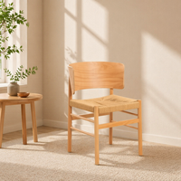 Chaise de restaurant en rotin au design moderne et épuré, chaise en bois courbé, chaise de salle à manger en bois massif WD-1563