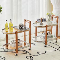 Salon noir métal décor nordique verre luxe bois roue ensemble moderne Tables d'appoint pour la maison
