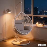 Chaise pliante en métal, chaise suspendue, balançoire en rotin, chaise à œufs double pour jardin, balançoire avec support pour enfant, balançoire intérieure en verre, chaise surdimensionnée