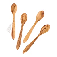 Ensembles de cuillères de cuisine en bois d'olivier brun de qualité supérieure, écologiques, design mignon, pour la maison, la cuisine et les restaurants, en stock