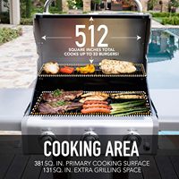 고급형 블랙 BBQ 가스 그릴, 주철 그릴망, 전자식 모던 접이식 사이드 테이블, 바퀴, 도구 걸이 포함, 야외용
