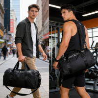 Sac de sport tendance grande capacité extensible en Oxford, durable, imperméable, léger, avec compartiment à chaussures, poche humide et porte-tapis