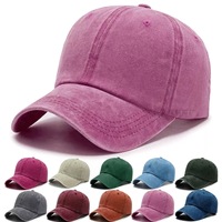 Gorra de béisbol vintage lavada transfronteriza de cuatro agujas, de mezclilla desgastada, con visera, la más vendida, de 6 paneles, 100% algodón, ajustable