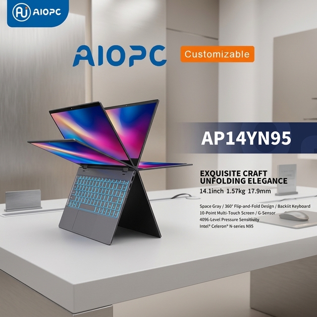 14.1 Inch Intel Celeron N3350 Business Laptop 64GB 128GB 256GB 512GB SSD with Camera EU Plug English Keyboard Wholesale