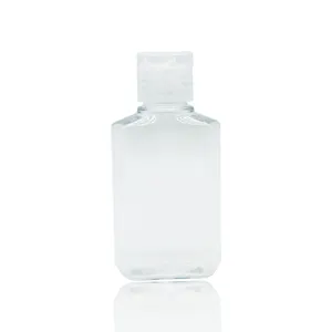 2Oz 60Ml Plastic Clear Pet Ovale Fles Platte Squeeze Fles Met Flip Top Handdesinfecterend Fles