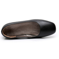 Top cuir de vache hôtel serveur bureau chaussures femmes pompes costume antidérapant formel talon épais hôtesse de l'air 3.5cm talon chaussure usine