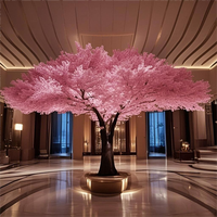 Pohon Bunga Besar Baru, Bunga Sakura Jepang Buatan Penuh untuk Lanskap Dekoratif