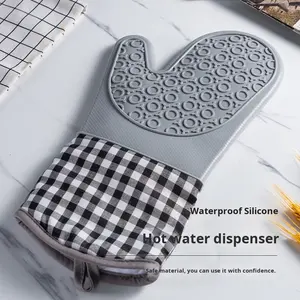 Sarung Tangan Silikon Tebal Anti Panas Tahan Panas untuk Menangani Panci Oven Microwave Memanggang-Desain Modern Sederhana - Product Image 1