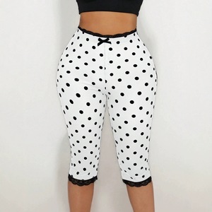 Nuevos Pantalones Capri Ajustados de Cintura Alta con Estampado de <span class=keywords><strong>Lunares</strong></span> Elásticos de Moda de Verano - Product Image 1