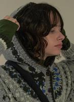 Cardigan à capuche en tricot Fair Isle pour femmes, fermeture éclair, décontracté, automne-hiver, jacquard floral, sweat-shirt confortable pour tous les jours, extérieur