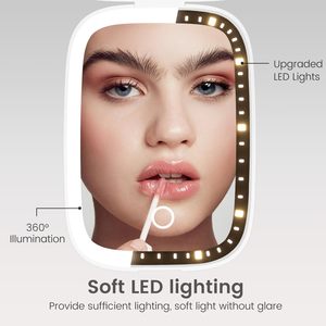 Personalized Touch Folding Hand Portable Travel <b>Vanity</b> <b>Mirror</b> Lighted Customized Logo Makeup Led Compact <b>Mirror</b> With <b>Light</b> - Product Image 3