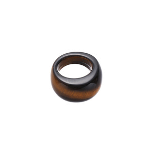 Anillo de Piedra Ojo de Tigre Redonda con Estilo Antiguo y Temperamento Moderno, Accesorio Maillard Simple y Exquisito - Product Image 5