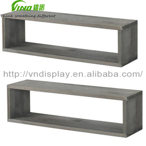 Ensemble de 2 étagères flottantes détachables à double niveau en bois gris, modernes et multifonctionnelles, pour organiser les outils dans le salon - Product Image 2