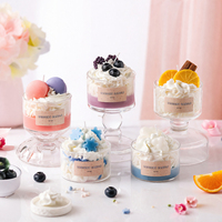 Kreative Mini-Glas-Duftkerze in Form von Fruchtcreme-Dessert, Aromatherapie-Kerze für die Heimdekoration, als Geschenk geeignet.