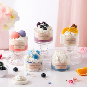 Creative Mini Glass Fruit Cream Dessert Shaped Scented <b>Candle</b> Home Decor Aromatherapy <b>Candle</b> For <b>Gift</b> - Product Image 1