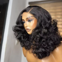 Perruque Avant en Dentelle SDD Ondulée Vierge Vietnamienne Bouncy à Boucles Ressort HD Frontale Cheveux Humains pour Femmes