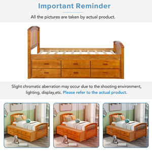 ORISFUR Twin Size Platform Storage <b>Bed</b> Solid Wood With 6 Drawers For Kids Bedroom - Product Image 3