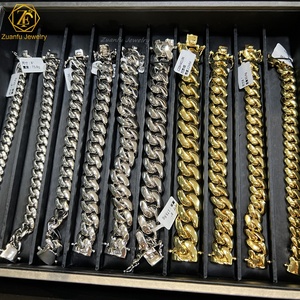 Ensemble de bracelet chaîne cubaine en argent 925 de luxe, serti de diamants, <span class=keywords><strong>testeur</strong></span> de diamants, hip-hop de Miami, moissanite, couleur VVS D, personnalisé - Product Image 5