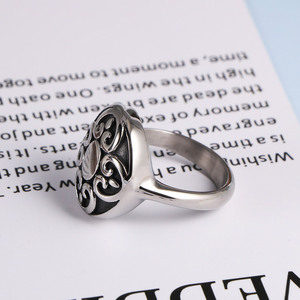 European Punk Style <b>Titanium</b> Steel <b>Ring</b> Silver Gray Cross Pattern Men's Fashion Jewelry Gift - Product Image 4