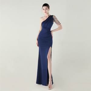 33676 #   Abito <span class=keywords><strong>da</strong></span> Sera Monospalla con Perline, Sexy con Spacco Alto per Cene e Cerimonie - Product Image 2
