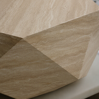 Table basse ronde en marbre travertin beige moderne, géométrique, fabriquée à partir de pierre naturelle unique, meubles pour la maison, pour le salon