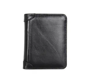 Genuine Leather Wallet Men's Anti-theftCreative Men's RFID PU Leather Small Slim Anti-theft Fashion Walle