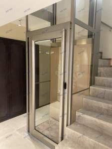 Hui chuang Fabrik preis 400kg Luxus Traction Home Elevator Lift Edelstahl 2 3 4 Stop Passenger Elevator - Product Image 4