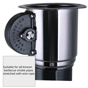 Pipa de humo para barbacoa de Metal de acero inoxidable de alta calidad con caja de resorte y Cuerda de alambre Equipo de tienda de barbacoa coreano económico - Product Image 6