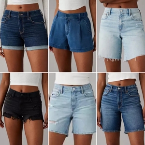 Nuevos shorts <span class=keywords><strong>vaqueros</strong></span> de verano para mujer, corte regular, adelgazantes, pierna ancha, vintage, corte bootcut, cintura media, de secado rápido, en stock, envío aleatorio. - Product Image 5