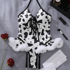 Best-seller Cosplay de vacances Séduisante Teddy <span class=keywords><strong>Lingerie</strong></span> Mignonne Cow Maid Uniforme Cosplay <span class=keywords><strong>Lingerie</strong></span> Sexy Dames Avec Bas - Product Image 5