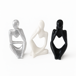 Sculpture en résine abstraite faite à la main, représentant une figure humaine réfléchissante, ornement moderne en époxy, décoration d'intérieur - Product Image 2