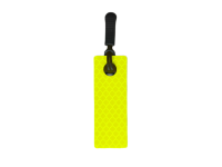 Étiquette réfléchissante rectangulaire en PVC pour extérieur, jaune fluo, avec logo personnalisé, imprimable, pour bagages