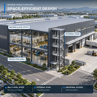 Bâtiment d'entrepôt préfabriqué en acier YUHUI sur mesure, garantie 5 ans, conception de modèle 3D, usine industrielle du Shandong