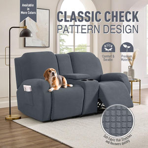 Jakarlı <span class=keywords><strong>Recliner</strong></span> <span class=keywords><strong>Loveseat</strong></span> Slipcover elastik streç 2-Seat uzanmış kanepe kanepe kılıfı orta konsol ile - Product Image 5