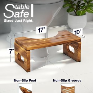 Bamboo <b>Folding</b> Bathroom <b>Stool</b> With Storage For Toilet Seat Changing And Doorway Use - Product Image 3
