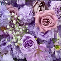 Mur de fleurs artificielles hautement réalistes en tissu, roses en soie, couleurs personnalisables, style luxueux, décoration de mariage