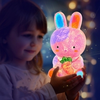 Kit de peinture artistique géométrique de Pâques pour lampe en vinyle lapin à peinture fluide DIY, jouet artistique lumineux, boîte de couleurs, cadeau de vacances pour enfants