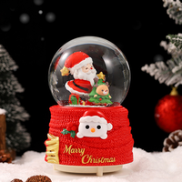Ornements de Noël en forme de globe de neige, petites boules d'eau lumineuses créatives, décoration de fenêtre, boîte à musique, vente en gros
