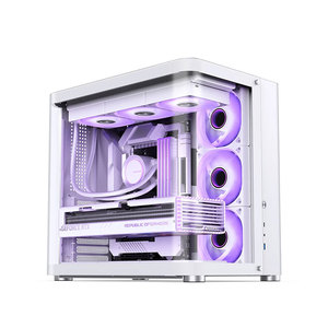 Jonsbo TK-<span class=keywords><strong>2</strong></span> <span class=keywords><strong>2</strong></span>.0 Full Tower Stilvolles weißes schwarzes Aluminium-Gaming-Gehäuse für Desktop-Micro-ATX-Motherboard, das integrierte Fans unterstützt - Product Image 5