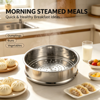 Panier vapeur sans poignée en acier inoxydable 304, insert de 16cm à 32cm, capacité 1L, compatible gaz et induction, pour casseroles multiples, cuisine domestique