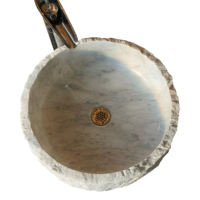 Marbre blanc jazz naturel coupe entière forme ronde pierre blanche évier pierre hôtel salle de bain double vanité lavabo à main